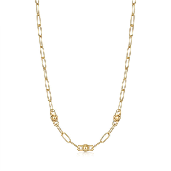 Ania Haie Gold Orb Link Chunky Chain Necklace