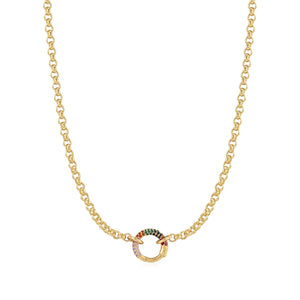 Ania Haie Gold Chain Rainbow Connector Necklace