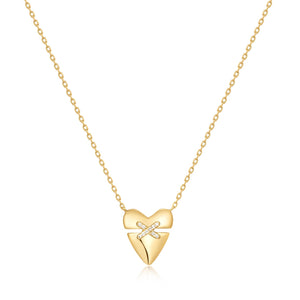 Ania Haie Gold Heart Kiss Pave Necklace