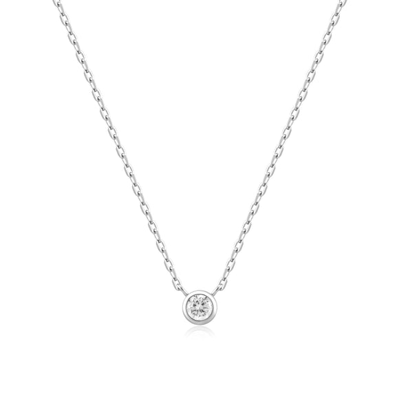 Ania Haie Silver Round Solitaire Cubic Zirconia Necklace