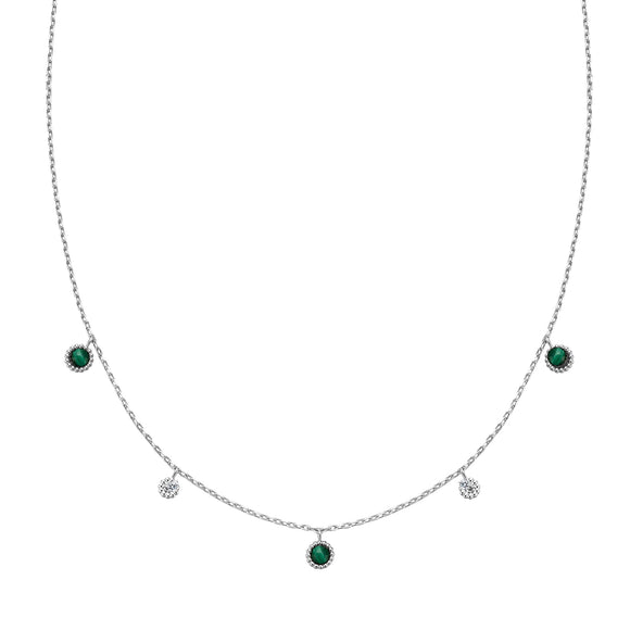 Ania Haie Silver Malachite Station Necklace
