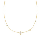 Ania Haie Gold Eight-Pointed Star Cubic Zirconia Station Necklace