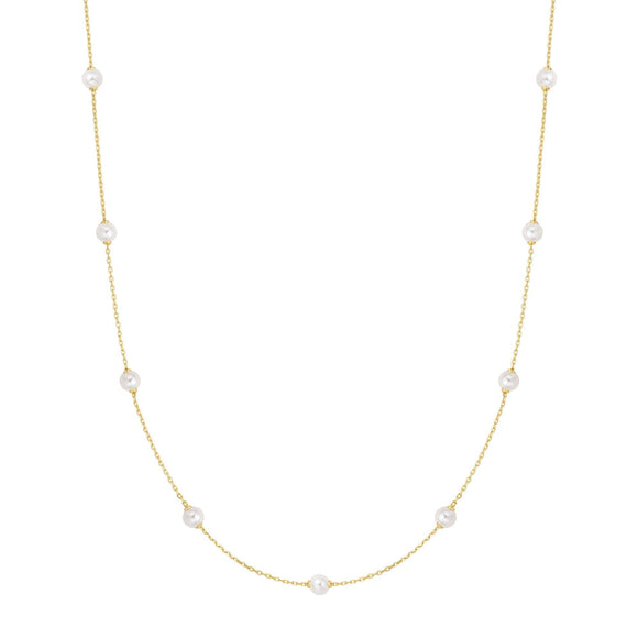 Ania Haie Gold Shell Pearl Station Chain Necklace