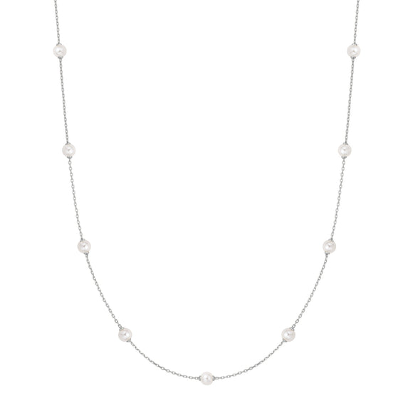 Ania Haie Silver Shell Pearl Station Chain Necklace