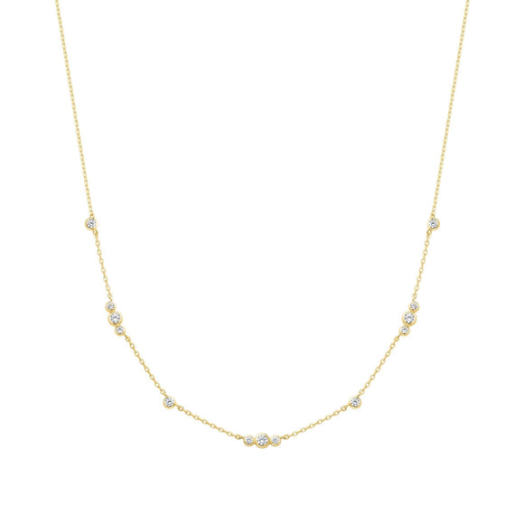 Ania Haie Gold Sparkling Bezel Cubic Zirconia Station Necklace