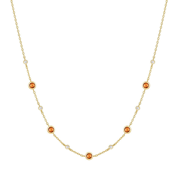 Gold Nano Gem Station Necklace