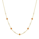 Gold Nano Gem Station Necklace
