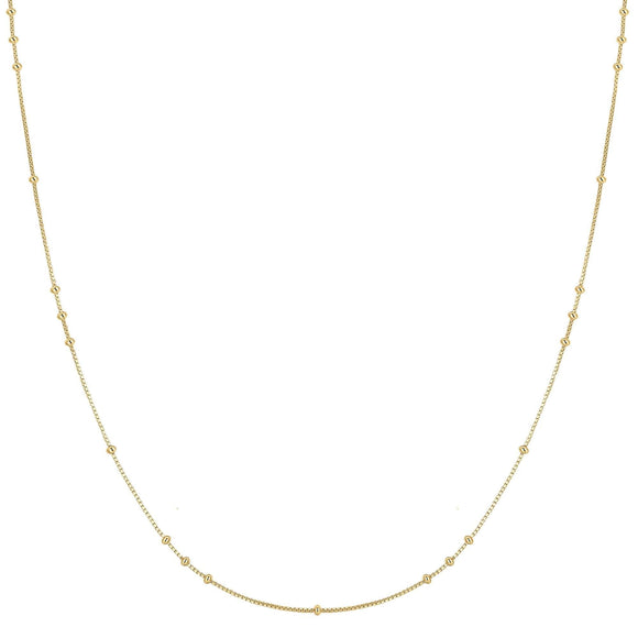 Gold Mini Bead Station Necklace