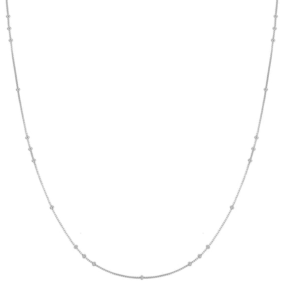 Silver Mini Bead Station Necklace