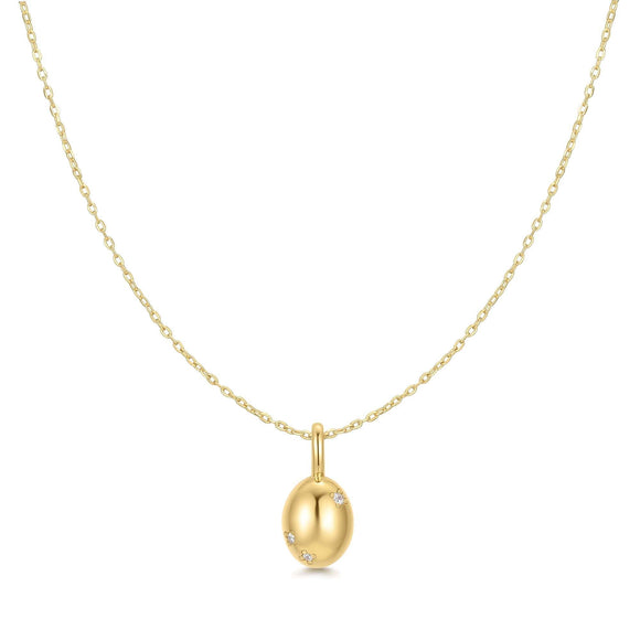 Ania Haie Gold Floral Oval Pendent Necklace