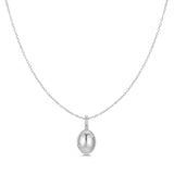 Ania Haie Silver Floral Oval Pendent Necklace