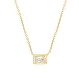 Ania Haie Gold Sparkling Bezel-Set Cube Necklace