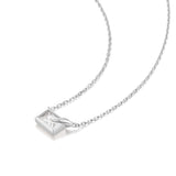 Ania Haie Silver Sparkling Bezel-Set Cube Necklace