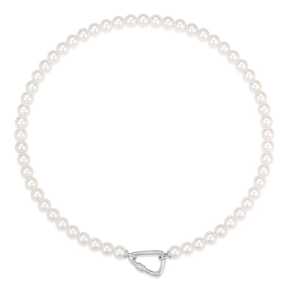 Ania Haie Silver Lobster Clasp Shell Pearl Necklace