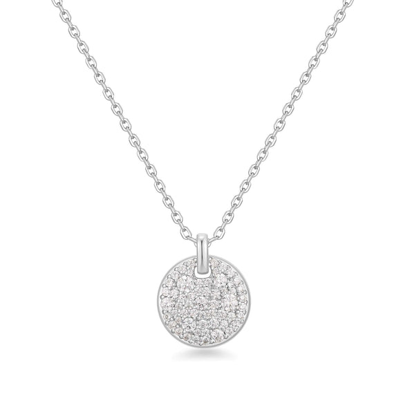 Ania Haie Silver Large Pave Disc Necklace