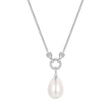 Ania Haie Silver Linked Shell Pearl Drop Pendant Necklace