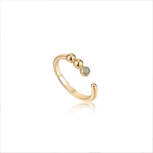 Ania Haie Gold Orb Amazonite Adjustable Ring
