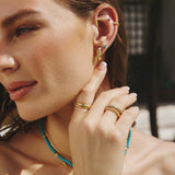 Ania Haie Gold Bezel Lab Created Turquoise Ring