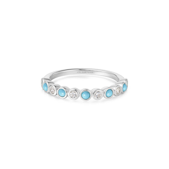 Ania Haie Silver Bezel Lab Created Turquoise Ring