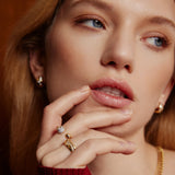 Gold Sparkling Sculptural Crossover Adjustable Ring