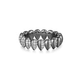 Ania Haie Black Sparkling Puffy Spike Ring