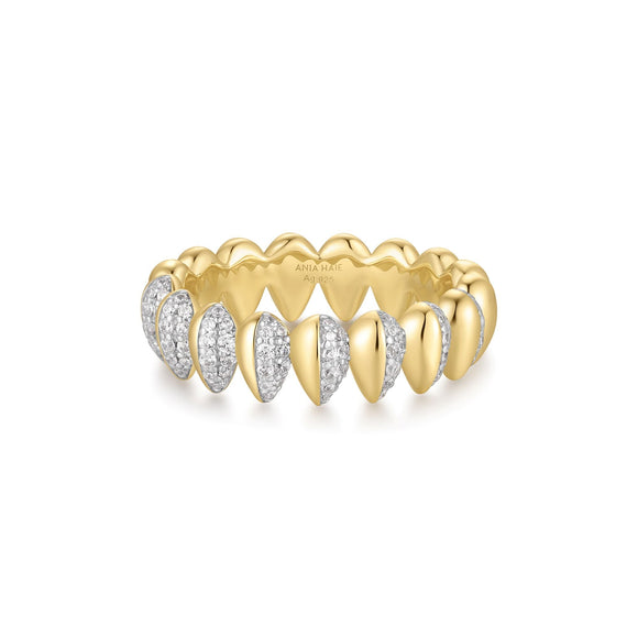 Ania Haie Two-Tone Sparkling Puffy Spike Ring