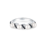 Ania Haie Two-Tone Sparkling Braided Shell Pearl Ring