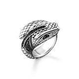THOMAS SABO Snake Head ring with black stones