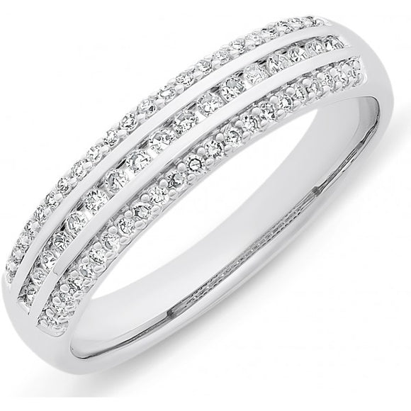 9ct White Gold 1/4ct Diamond Ring