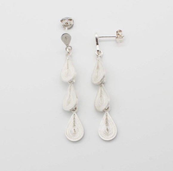 Gaviota Colombian Silver 'Gotas Lluvia' Stud Earrings