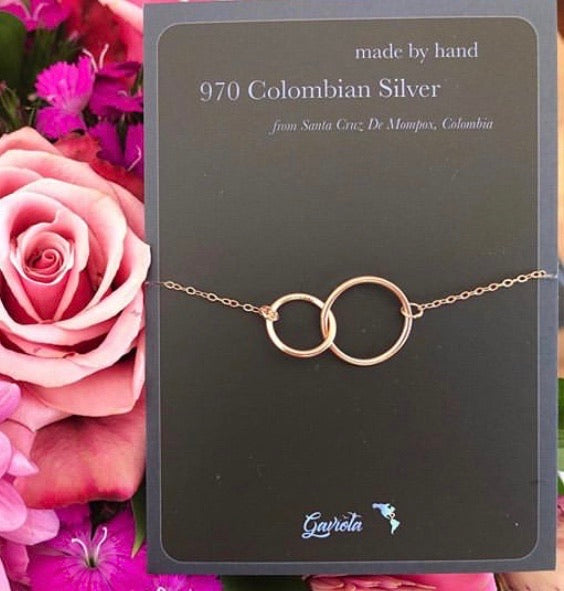 Gaviota Colombian Rose Gold Plated Silver 'Aro Doble' Necklcae